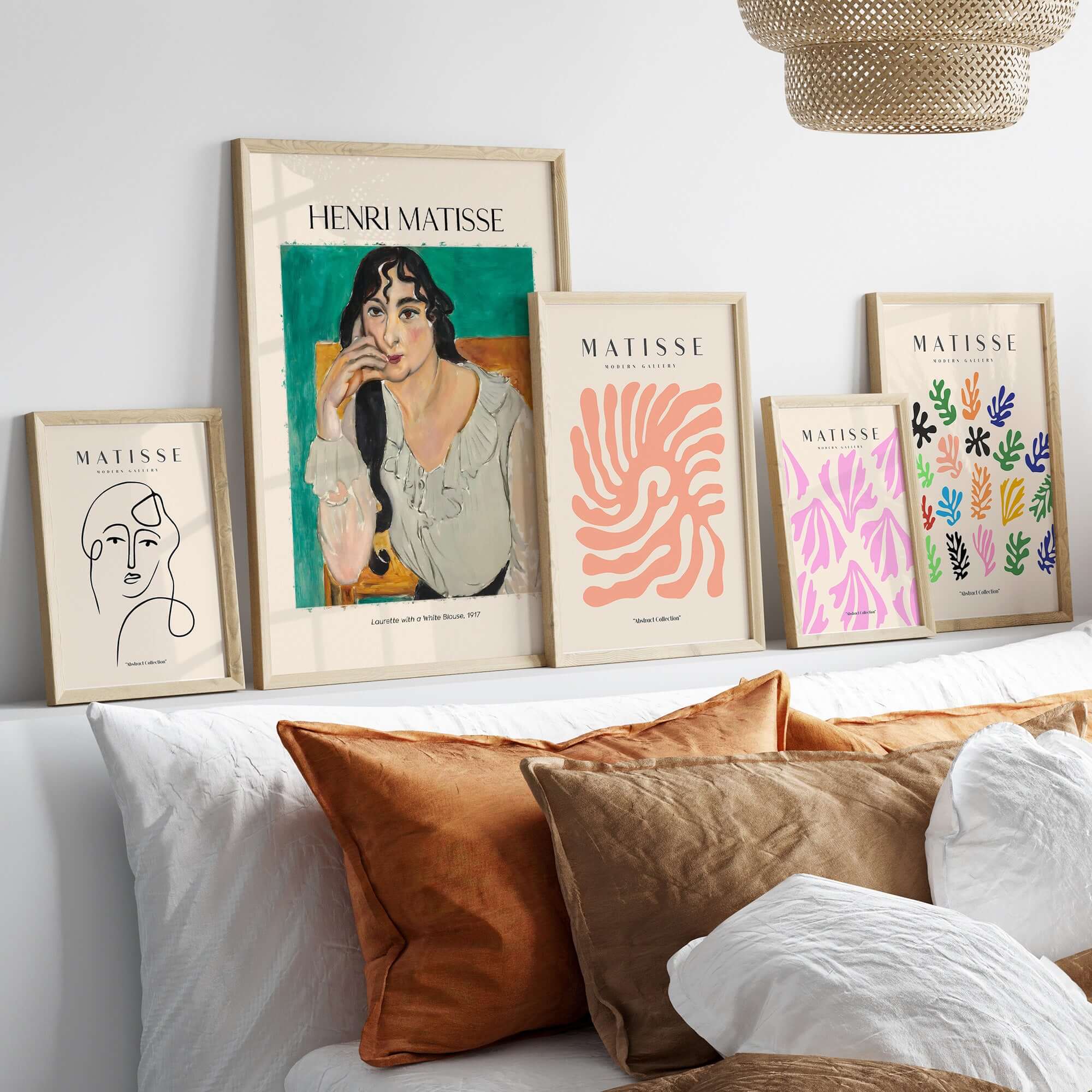 Matisse Poster - Laurette with a White Blouse 1917 Art Print displayed elegantly among other Matisse artworks.