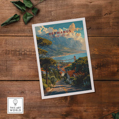 Hermanus Art Print South Africa showcasing the scenic beauty of the town and its vibrant landscapes.