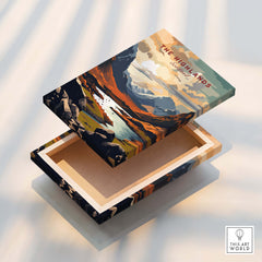 The Highlands Scotland Mountain River Art Print | Glencoe Landscape Poster decorative box with scenic design.