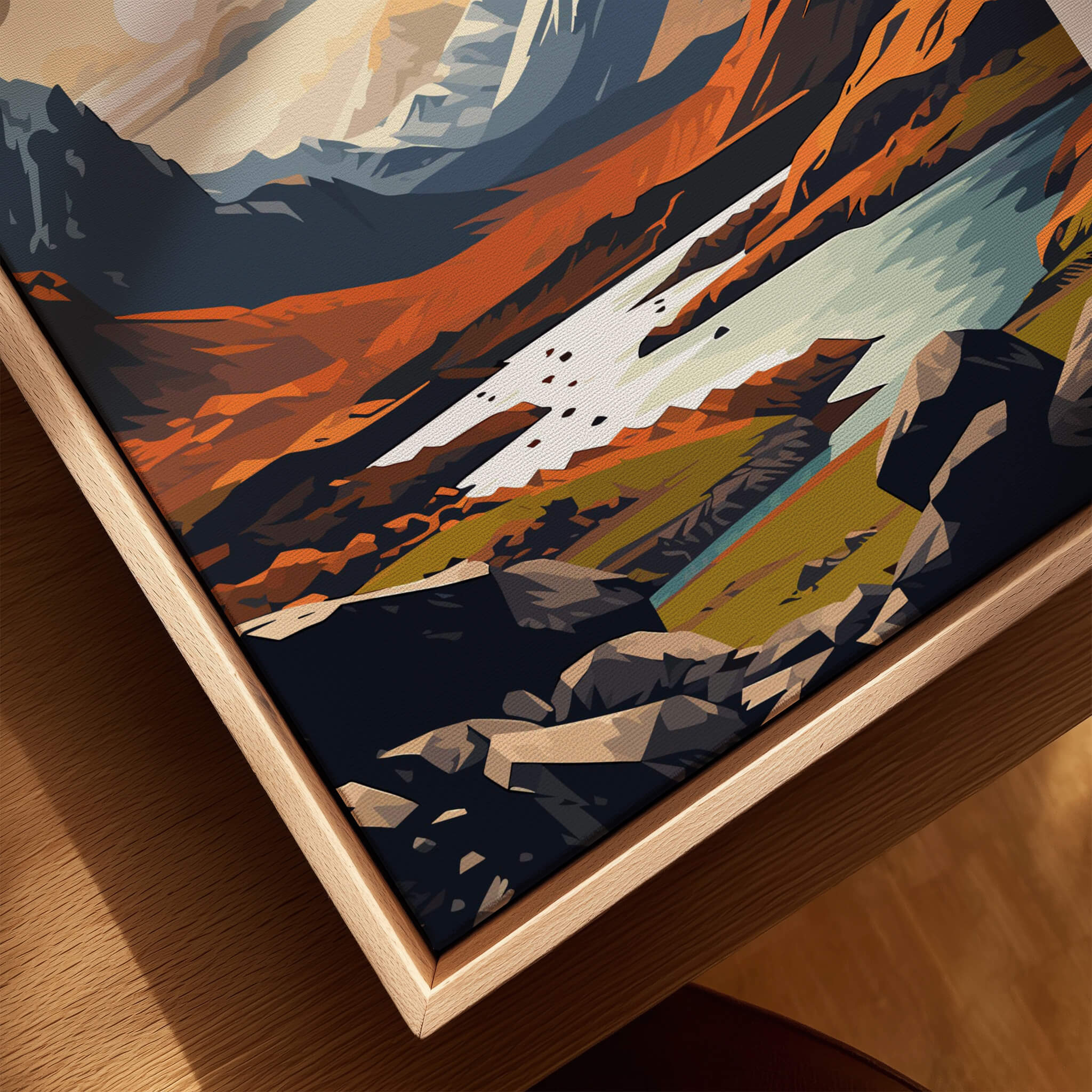 The Highlands Scotland Mountain River Art Print | Glencoe Landscape Poster featuring vibrant colors and scenic views.