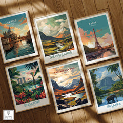 The Highlands Scotland Mountain River Art Print | Glencoe Landscape Poster showcased among other travel art prints.