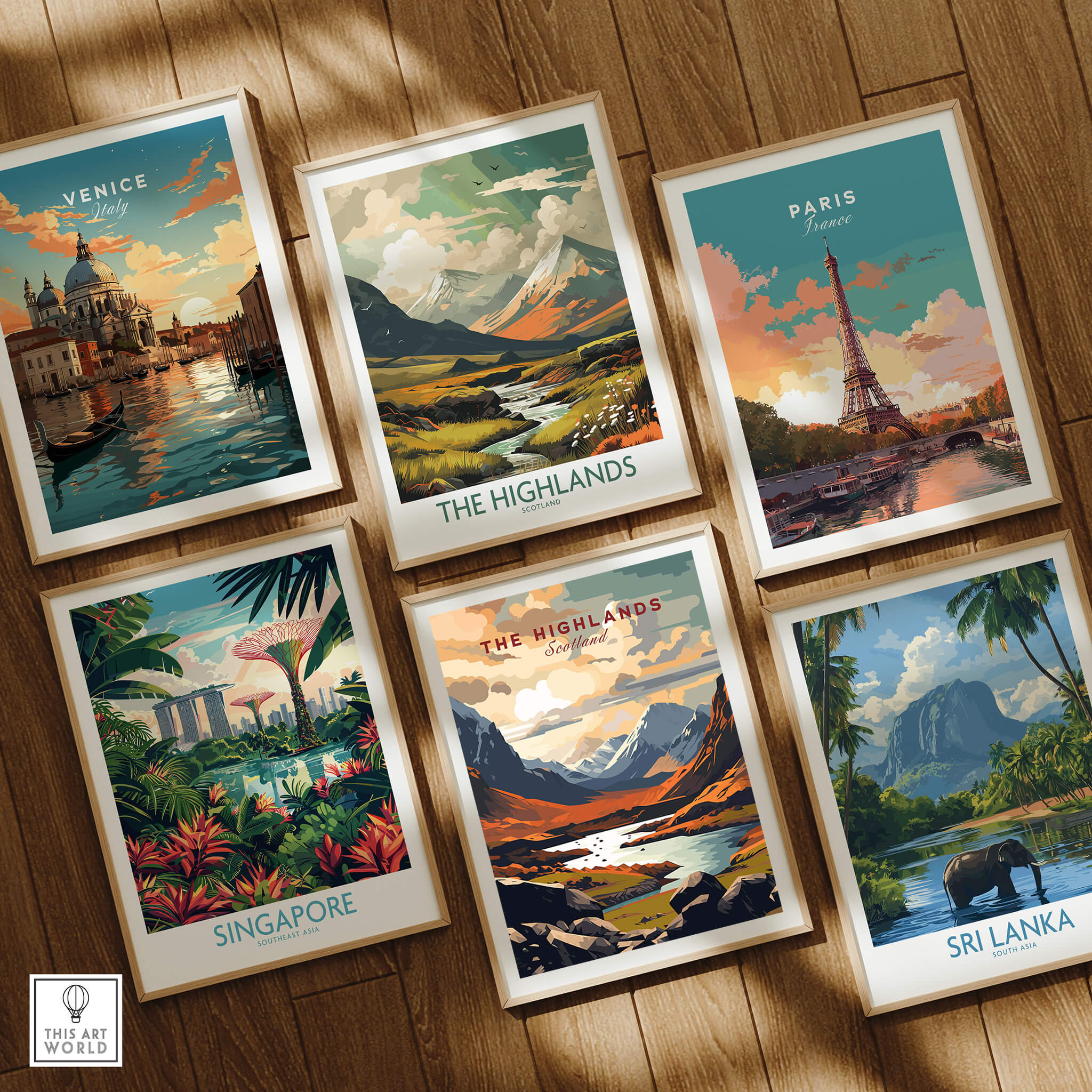 The Highlands Scotland Mountain River Art Print | Glencoe Landscape Poster showcased among other travel art prints.