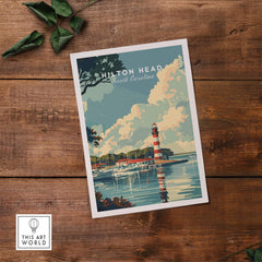 Hilton Head Poster featuring stunning imagery of Hilton Head Island, South Carolina, ideal for home decor.