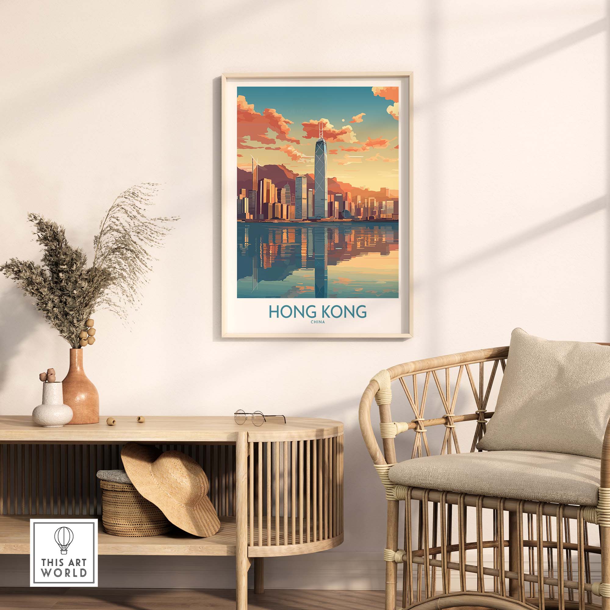 Hong Kong City Poster part of our best collection or travel posters and prints - This Art World