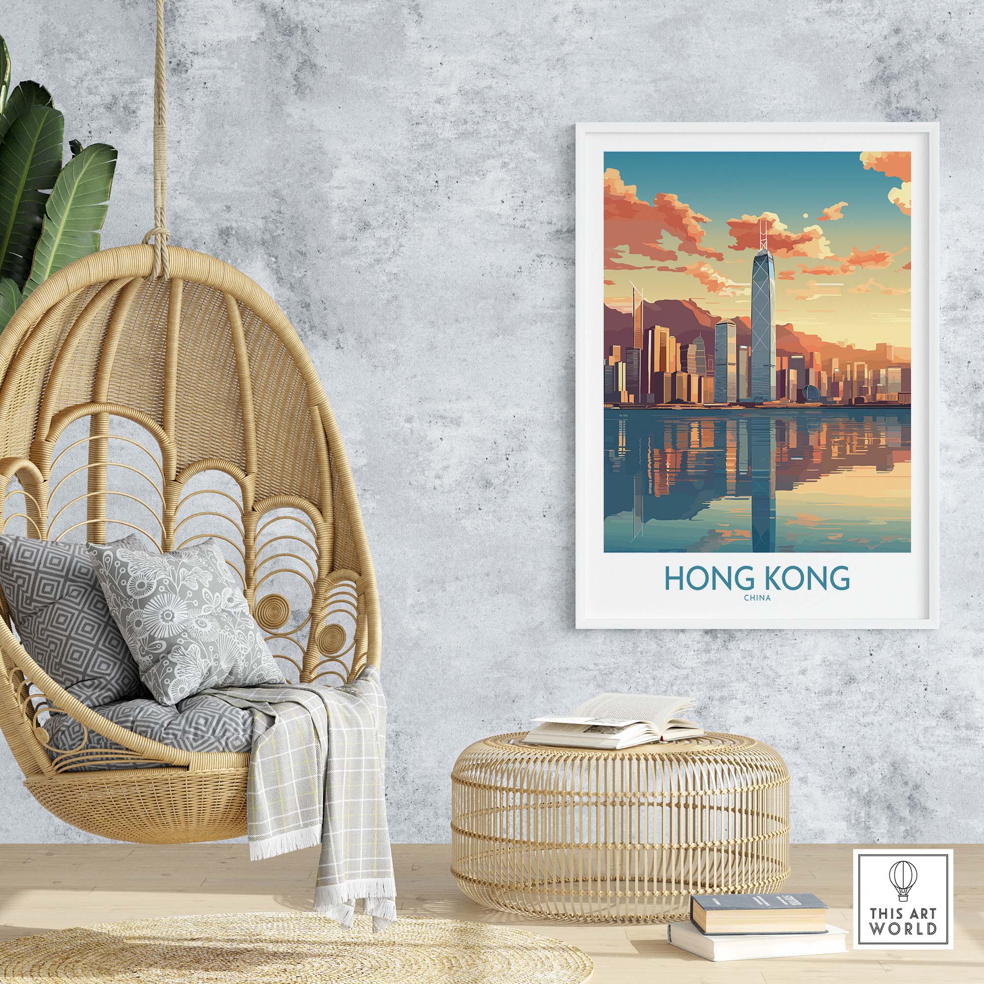 Hong Kong City Poster part of our best collection or travel posters and prints - This Art World