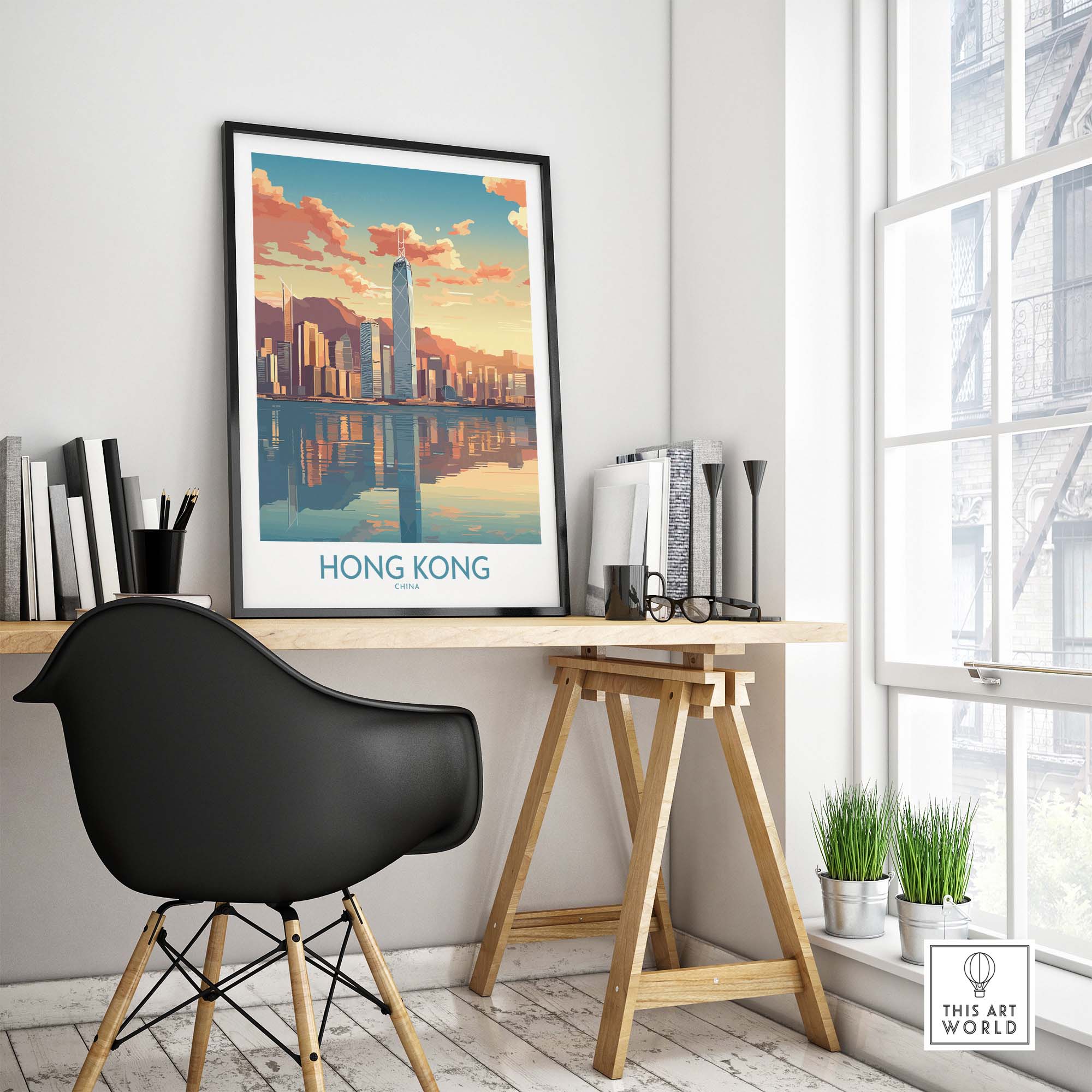 Hong Kong City Poster part of our best collection or travel posters and prints - This Art World