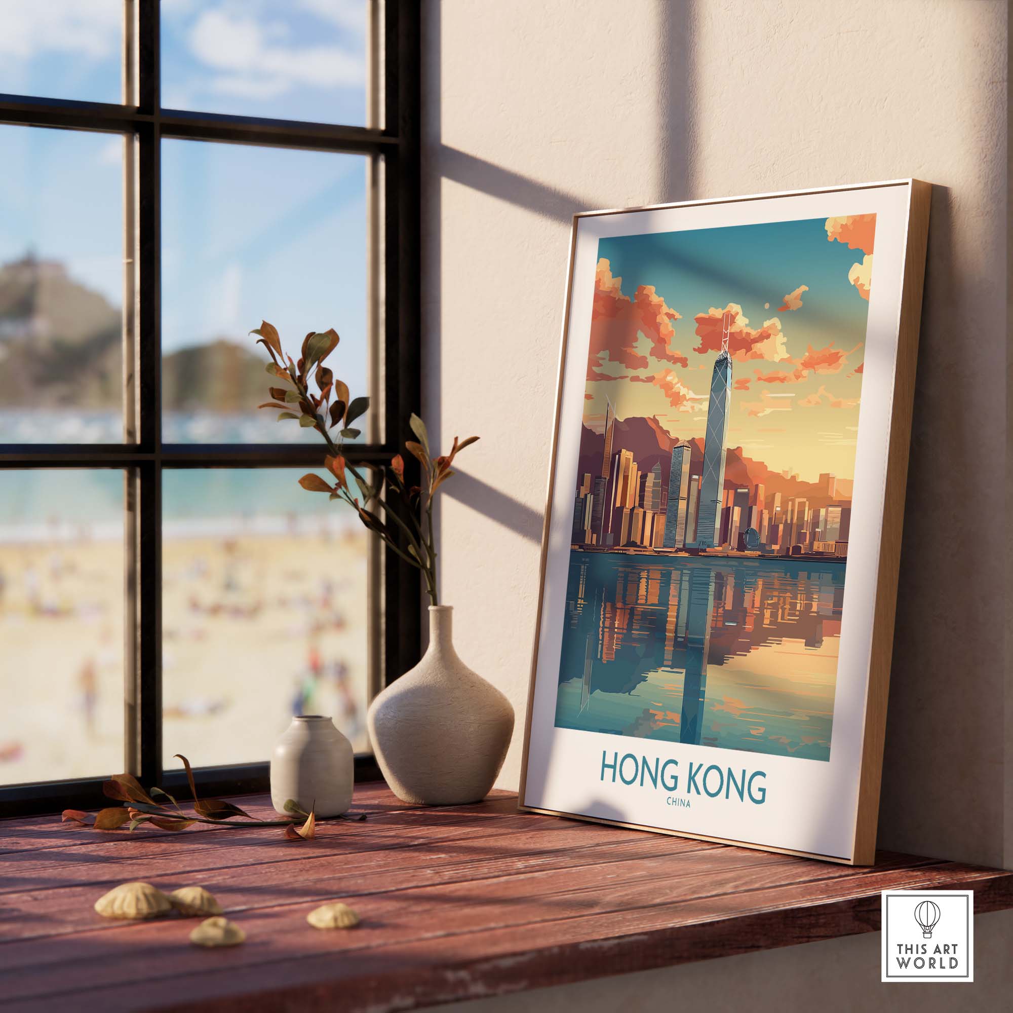 Hong Kong City Poster part of our best collection or travel posters and prints - This Art World