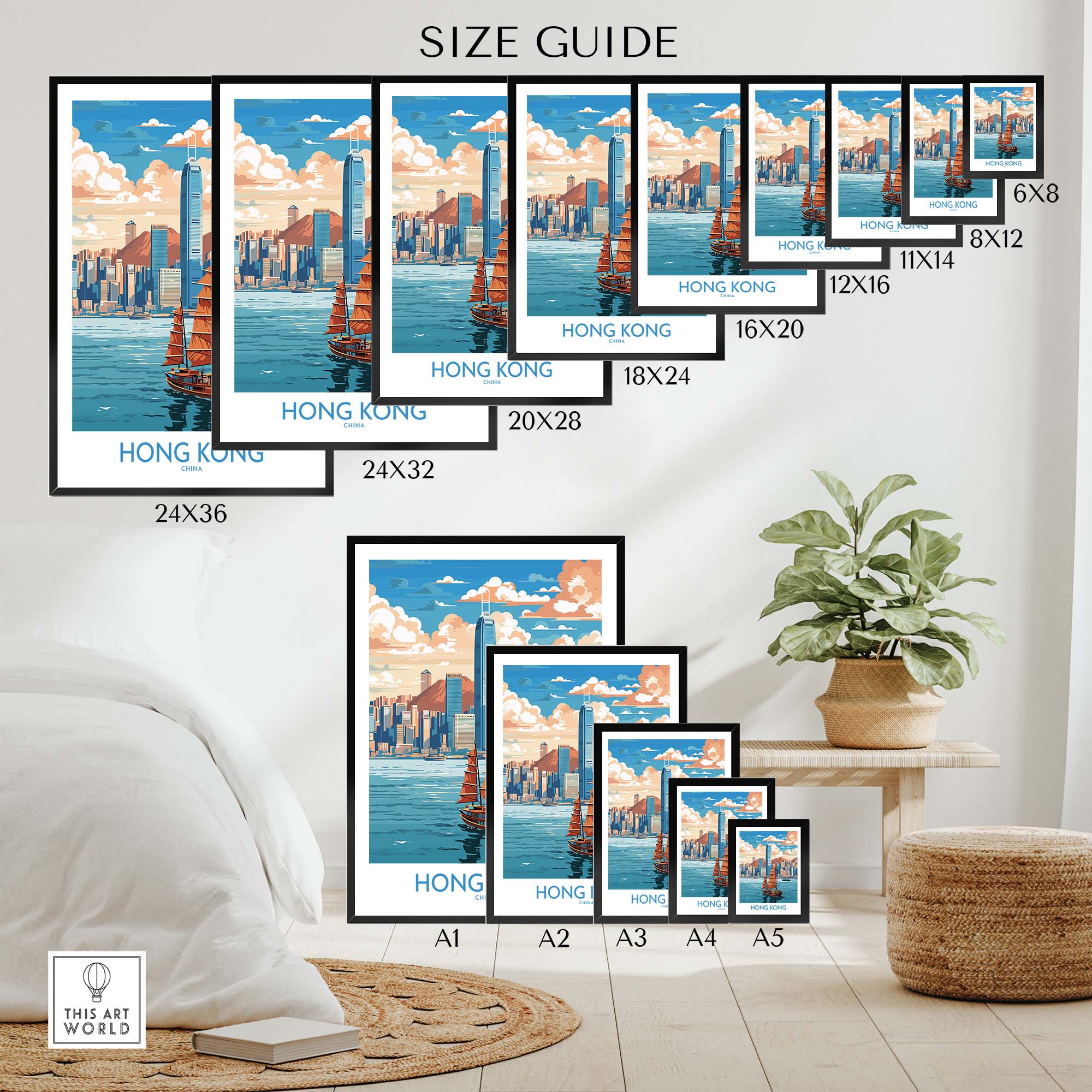 Hong Kong Poster part of our best collection or travel posters and prints - This Art World