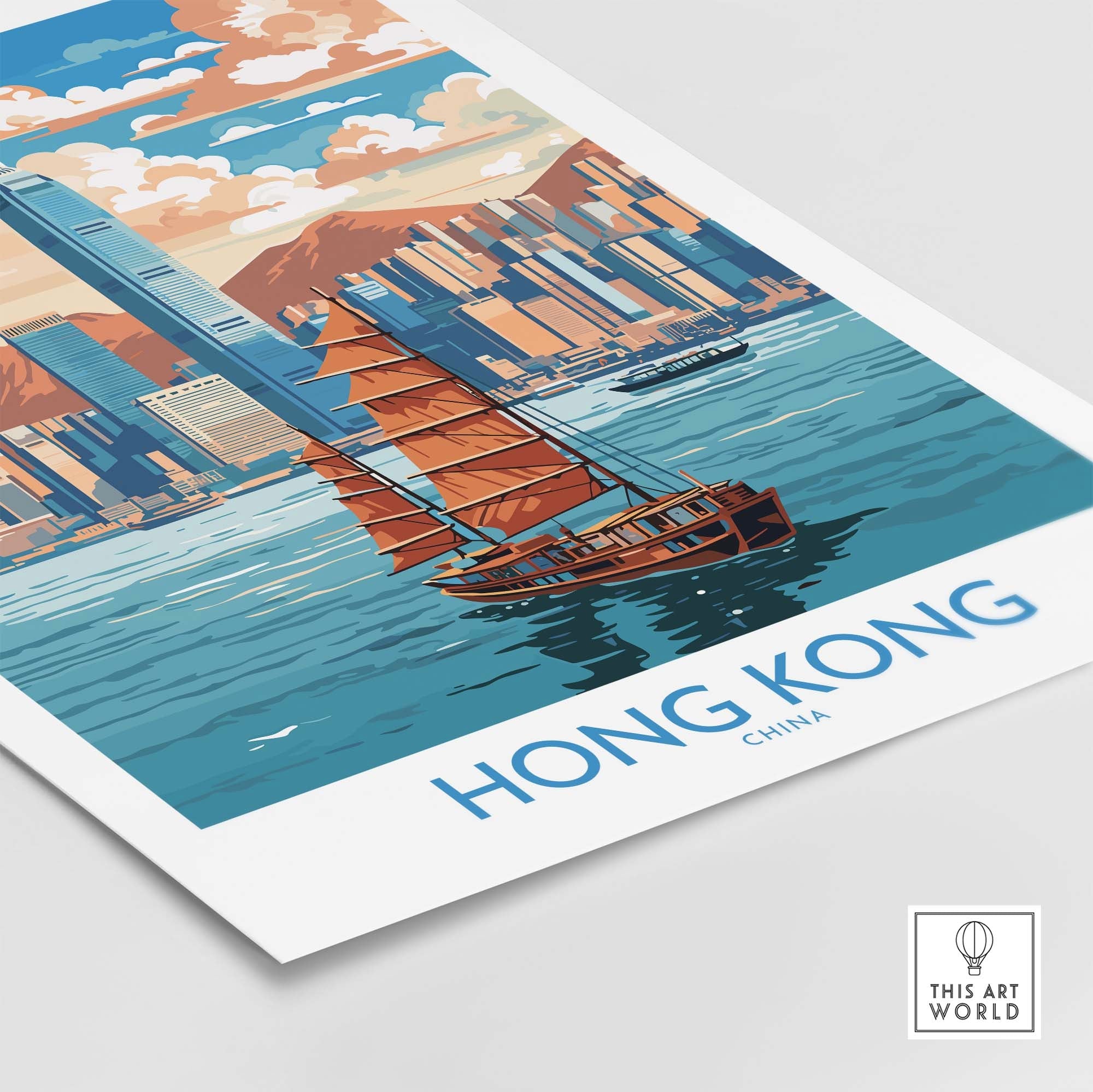 Hong Kong Poster part of our best collection or travel posters and prints - This Art World