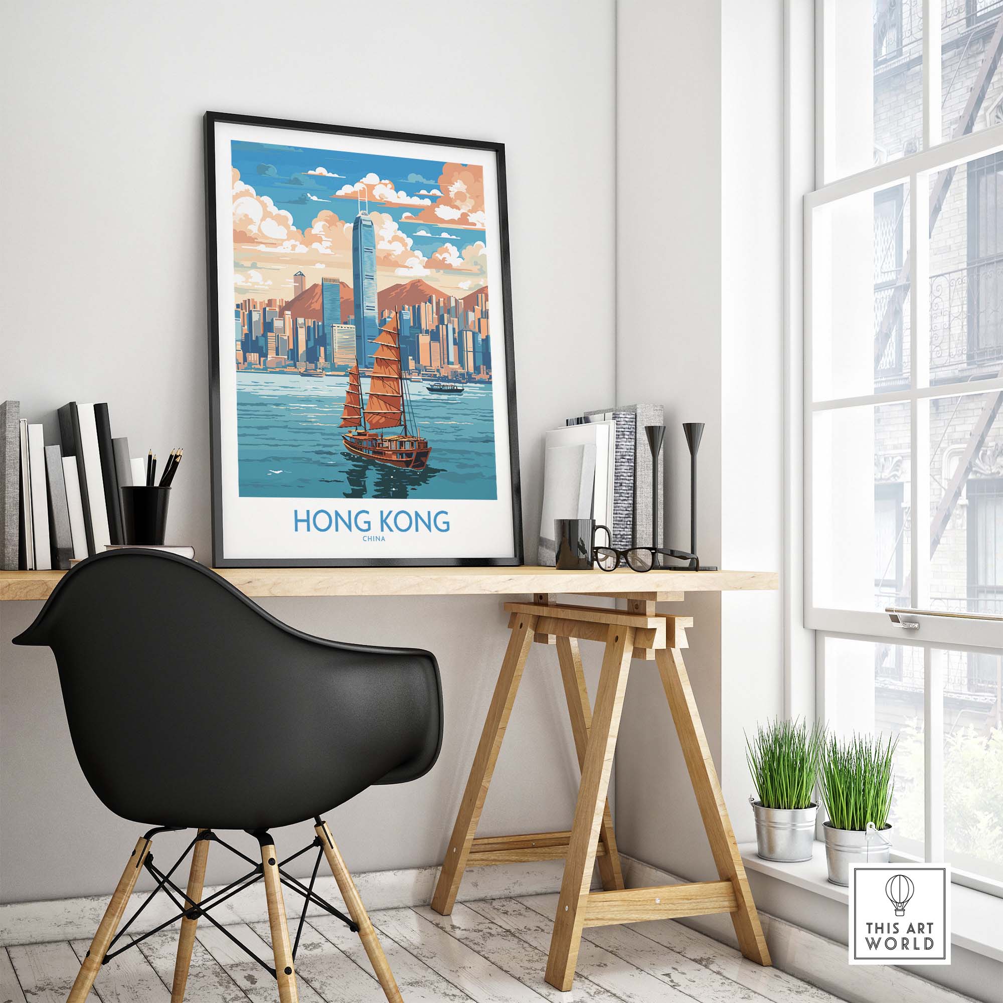 Hong Kong Poster part of our best collection or travel posters and prints - This Art World