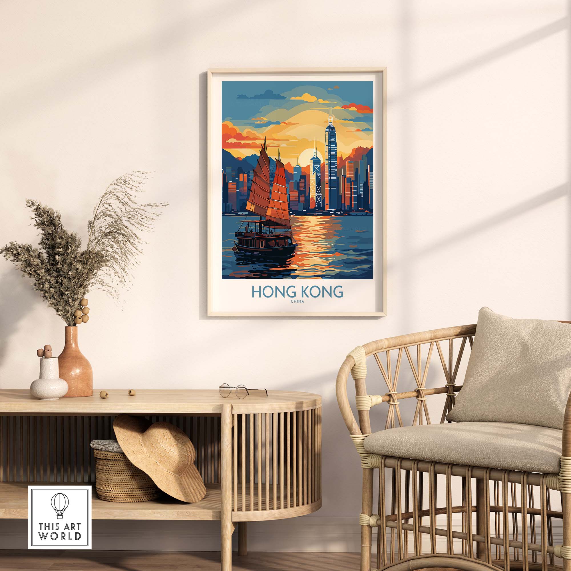 Hong Kong Travel Print part of our best collection or travel posters and prints - This Art World