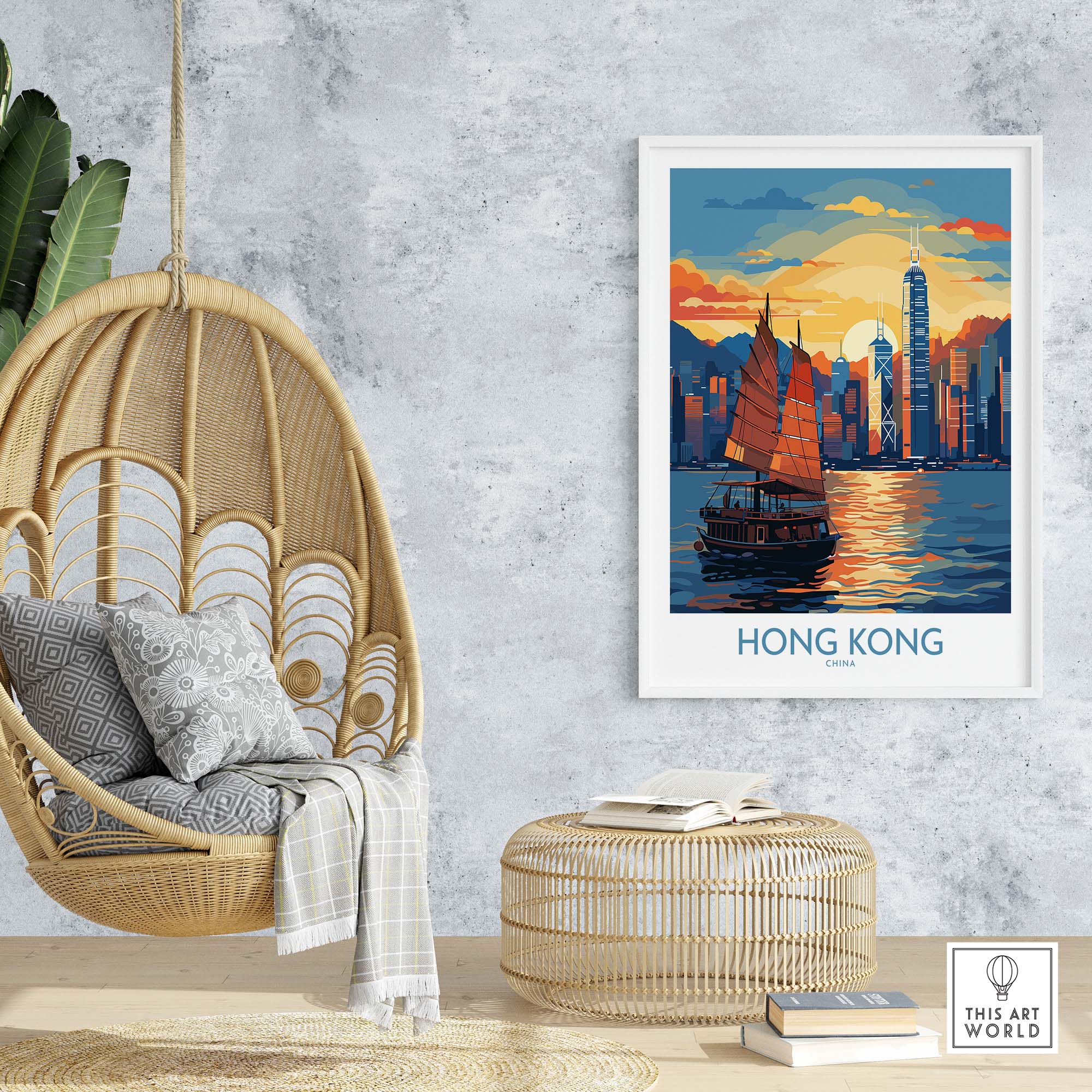 Hong Kong Travel Print part of our best collection or travel posters and prints - This Art World