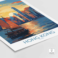 Hong Kong Travel Print part of our best collection or travel posters and prints - This Art World