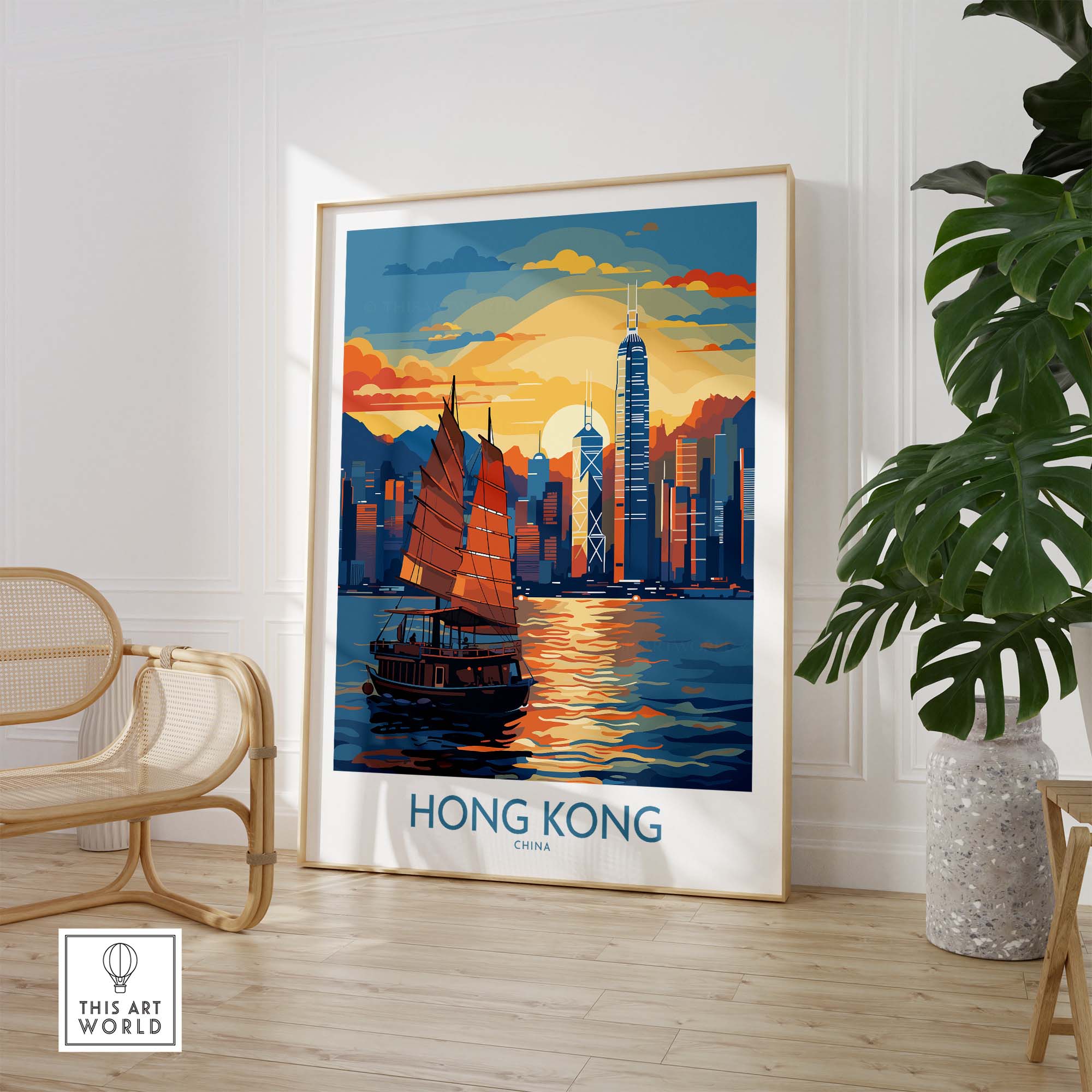 Hong Kong Travel Print part of our best collection or travel posters and prints - This Art World