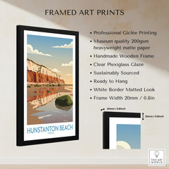 Hunstanton Beach Norfolk Poster | British Seaside Landscape Canvas Print framed art print with description and dimensions.