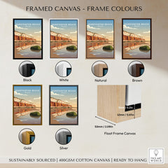 Hunstanton Beach Norfolk Wall Art Print | Red Cliffs Coastal Travel Poster in various framed canvas options.