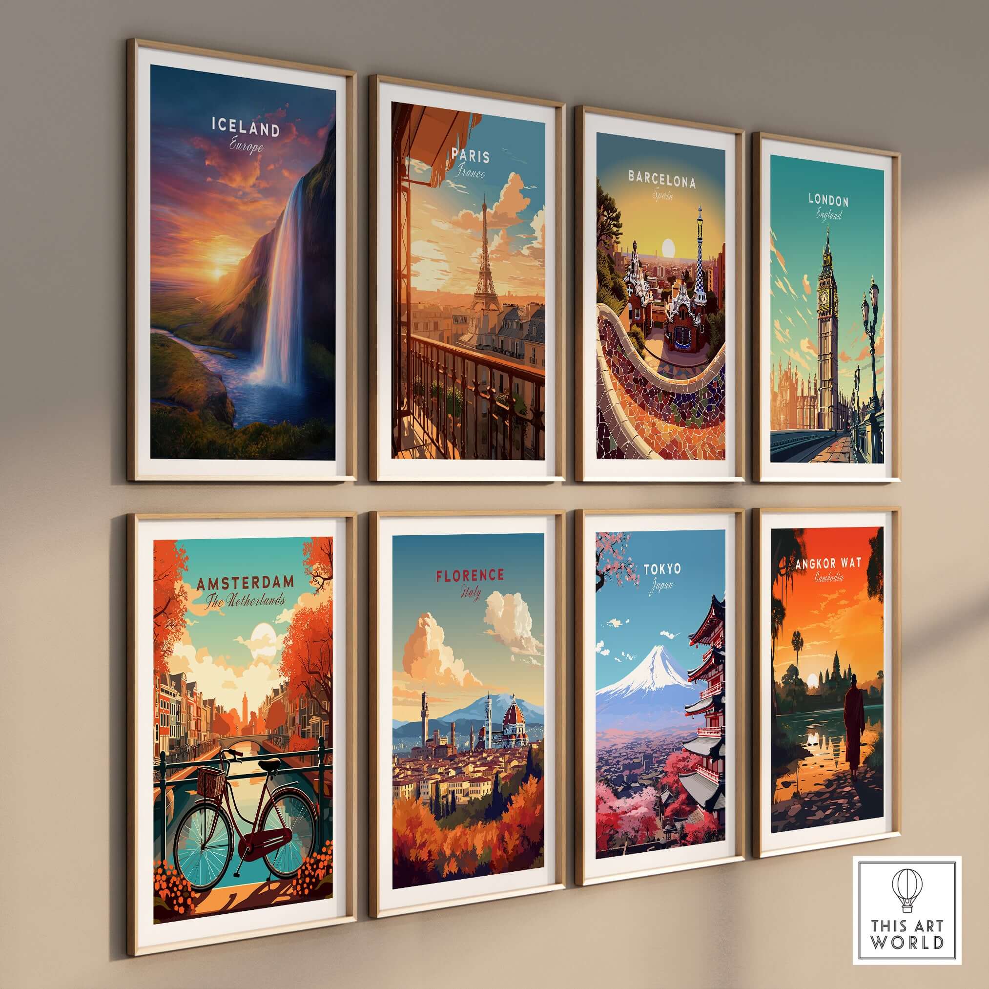 Iceland Poster | Icelandic Home Wall Art featuring iconic landscapes in a gallery wall display.
