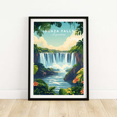 Iguazu Falls Print Argentina showcasing the breathtaking waterfalls and lush greenery of Argentina.