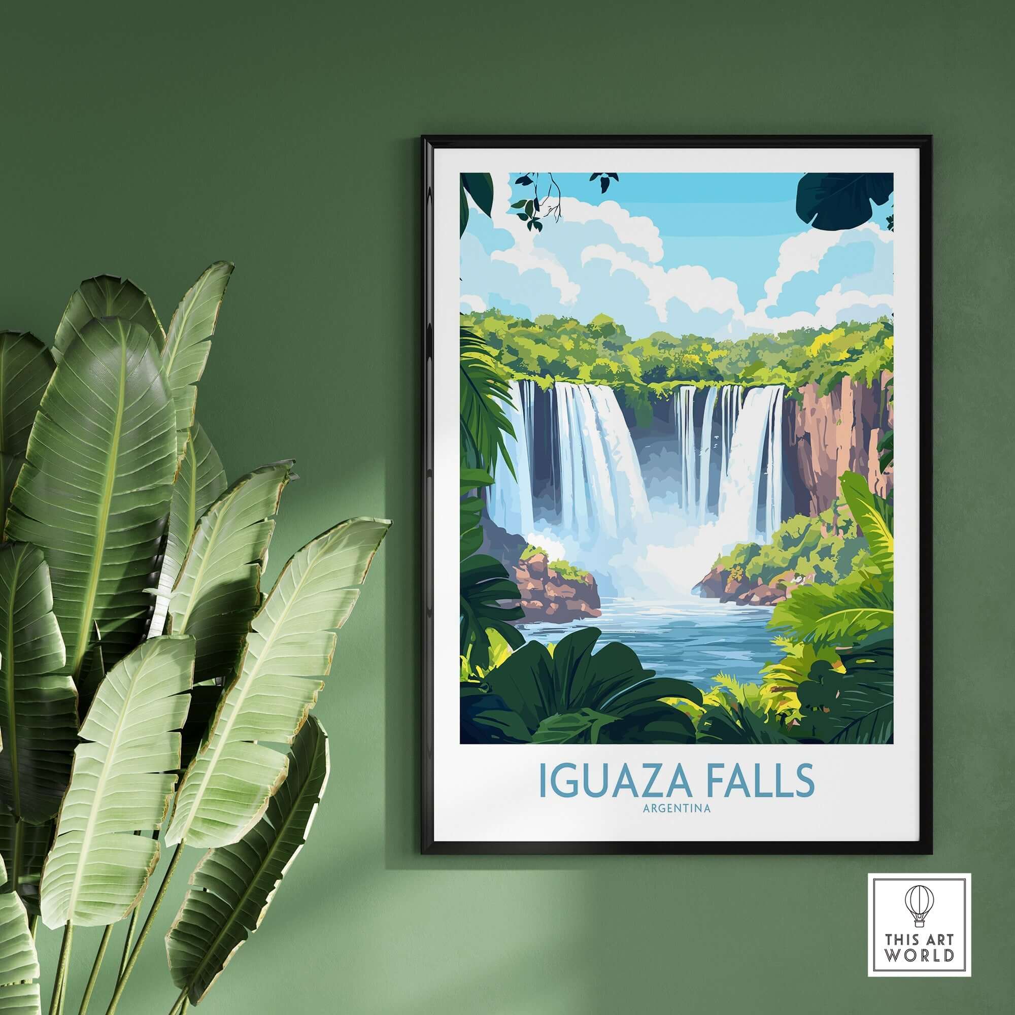 Iguazu Falls Travel Poster showcasing the breathtaking beauty of Iguazu Falls, vibrant colors, and high-quality printing.