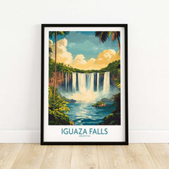 Iguazu Falls Wall Art Print featuring stunning waterfalls and lush greenery, bringing nature's beauty to your home decor.