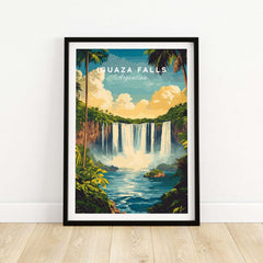 Iguazu Falls Wall Art showcasing the stunning beauty of Iguazu Falls in Argentina with vibrant colors and a tropical setting.