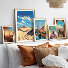 Indiana Dunes National Park Poster displayed among other travel-inspired wall art.