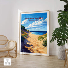 Indiana Dunes Print showcasing the scenic beauty of Indiana Dunes National Park in a stylish frame.