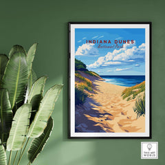 Indiana Dunes Print featuring the scenic beach and sky at Indiana Dunes National Park.