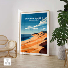 Indiana Dunes Travel Print showcasing the national park's breathtaking views and stunning natural beauty.