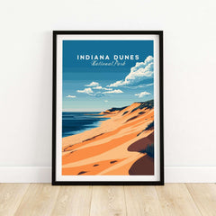 Indiana Dunes Travel Print featuring beautiful landscape of Indiana Dunes National Park.