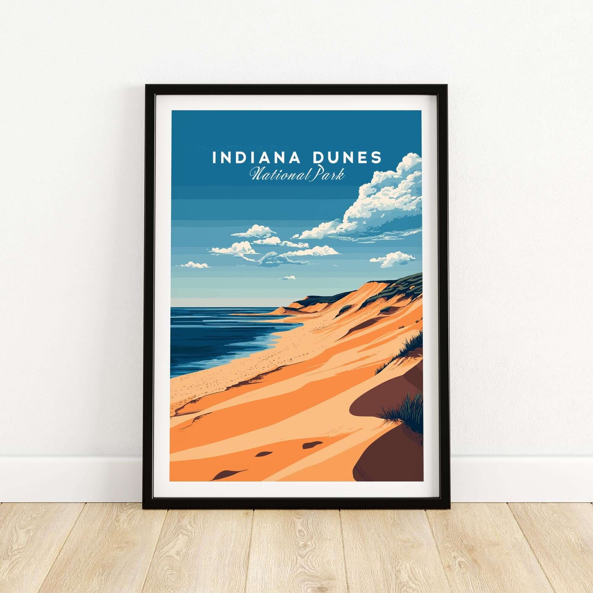 Indiana Dunes Travel Print featuring beautiful landscape of Indiana Dunes National Park.