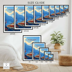 Interlaken Wall Art Size Guide showcasing various sizes of the Interlaken Wall Art for home decor.