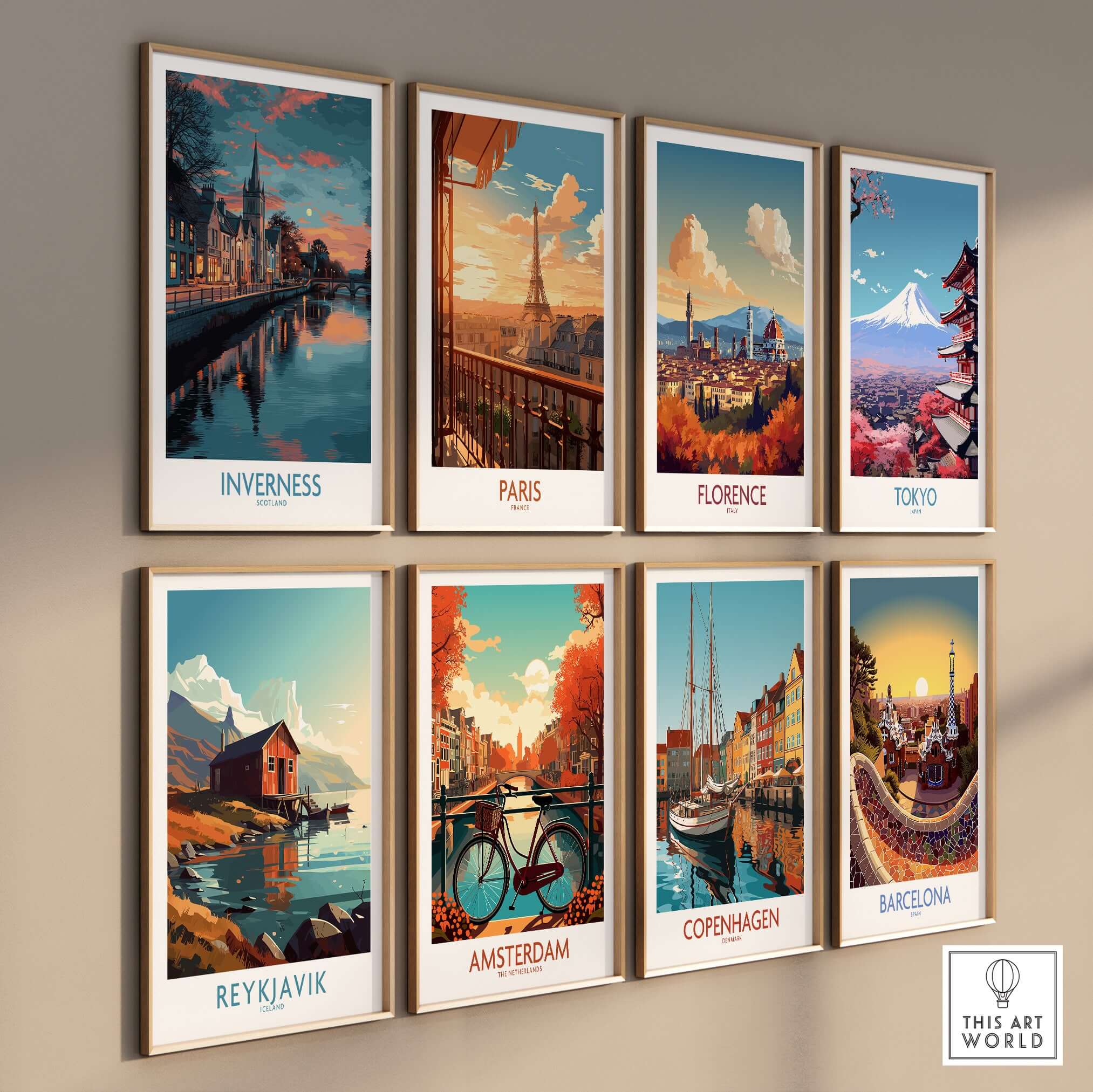Inverness Scotland Sunset River Reflections Art Print | Twilight Cityscape Poster displayed among cityscape posters.