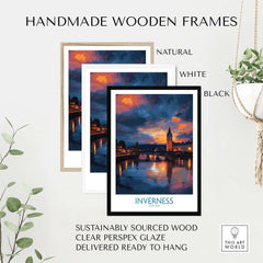 Inverness Print | Highland Home Decor in handmade wooden frames: natural, white, and black.