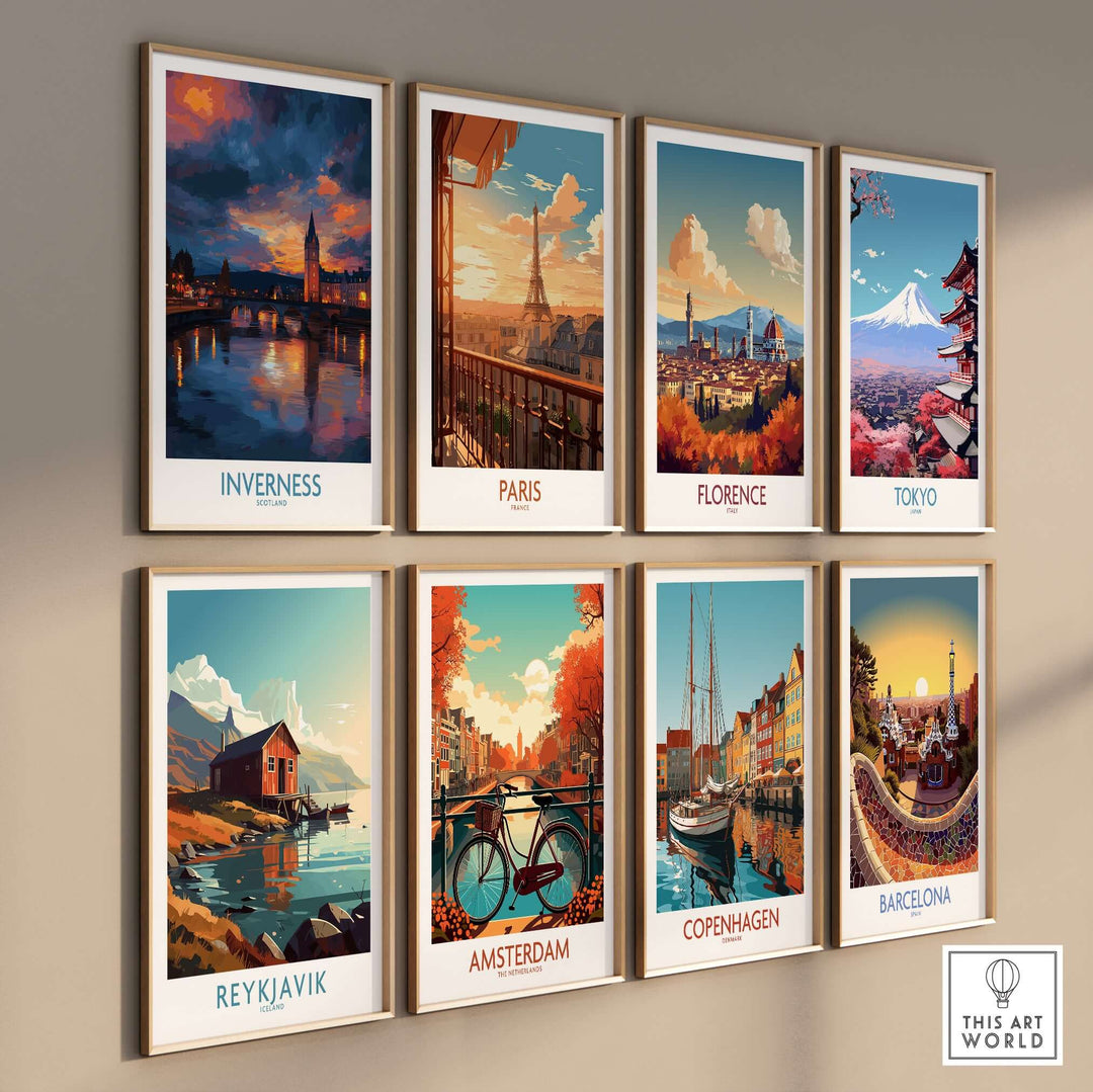 Gallery of city art prints including Inverness Print | Highland Home Decor showcasing famous landmarks.