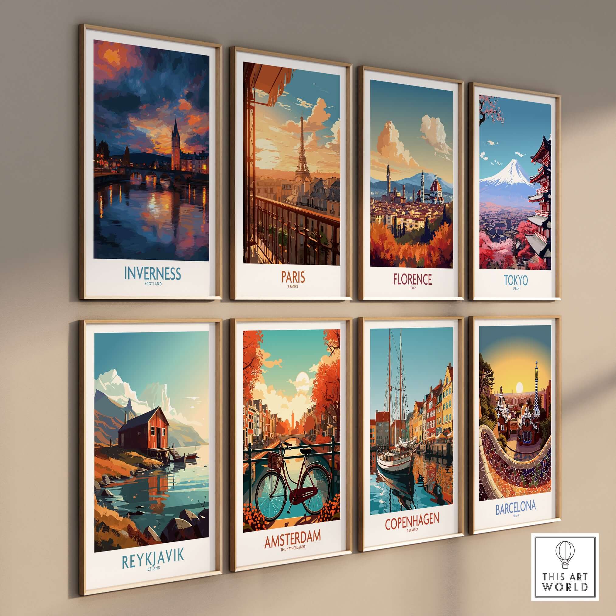 Inverness Print | Highland Home Decor featuring a collection of vibrant city artworks.