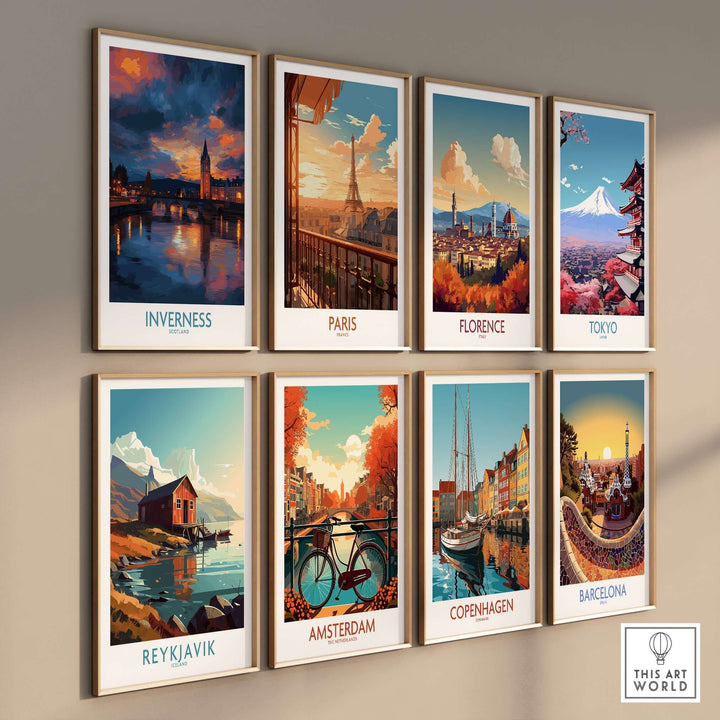 Gallery of city art prints including Inverness Print | Highland Home Decor showcasing famous landmarks.