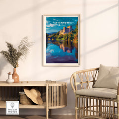 Inverness Print | Scottish Castle Wall Decor showcasing a beautiful Scottish landscape and a majestic castle.