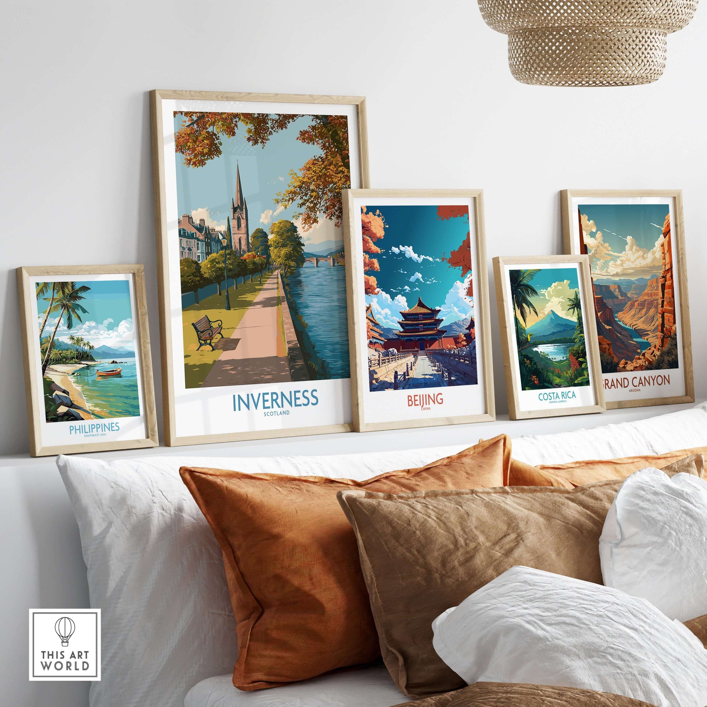 Inverness Scotland River Ness Art Print | Church Spire Poster displayed among framed art prints