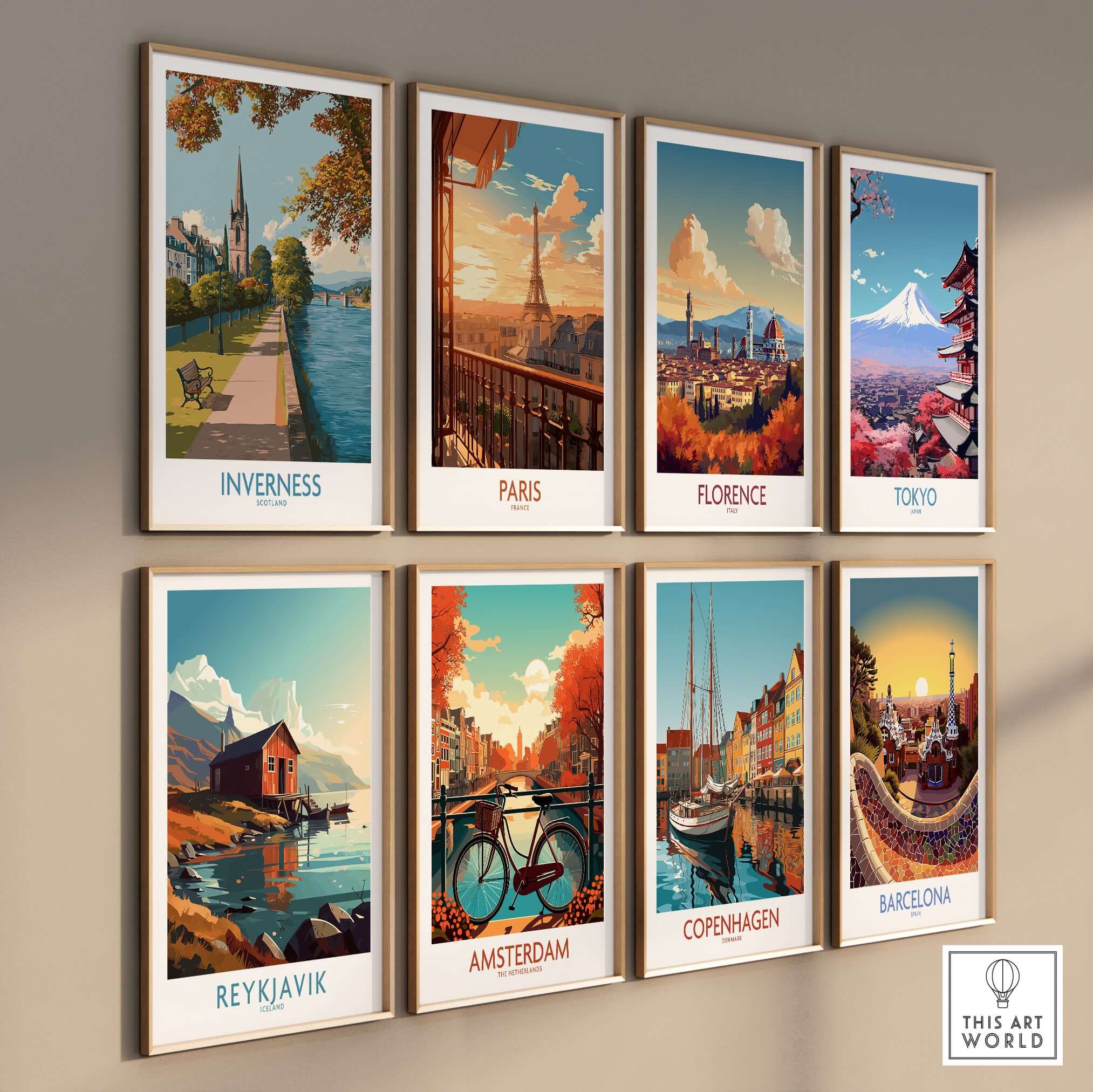 Inverness Scotland River Ness Art Print | Church Spire Poster alongside other city art prints like Paris and Tokyo