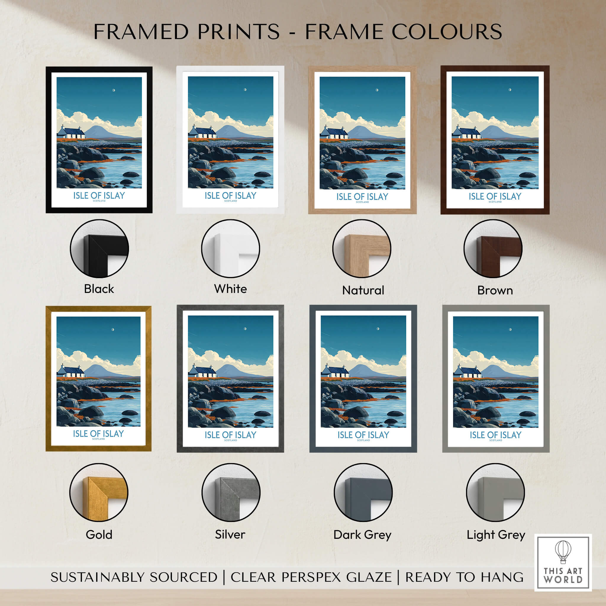 Isle of Islay Scotland Poster | Remote Scottish Coastal Scene Canvas Print framed print color options