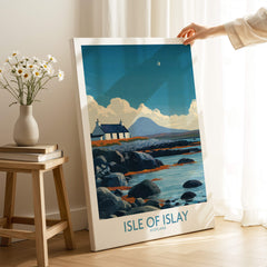 Isle of Islay Scotland Poster | Remote Scottish Coastal Scene Canvas Print showcasing tranquil coastal landscape.