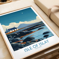 Isle of Islay Scotland Poster | Remote Scottish Coastal Scene Canvas Print showcasing scenic coastal artwork.