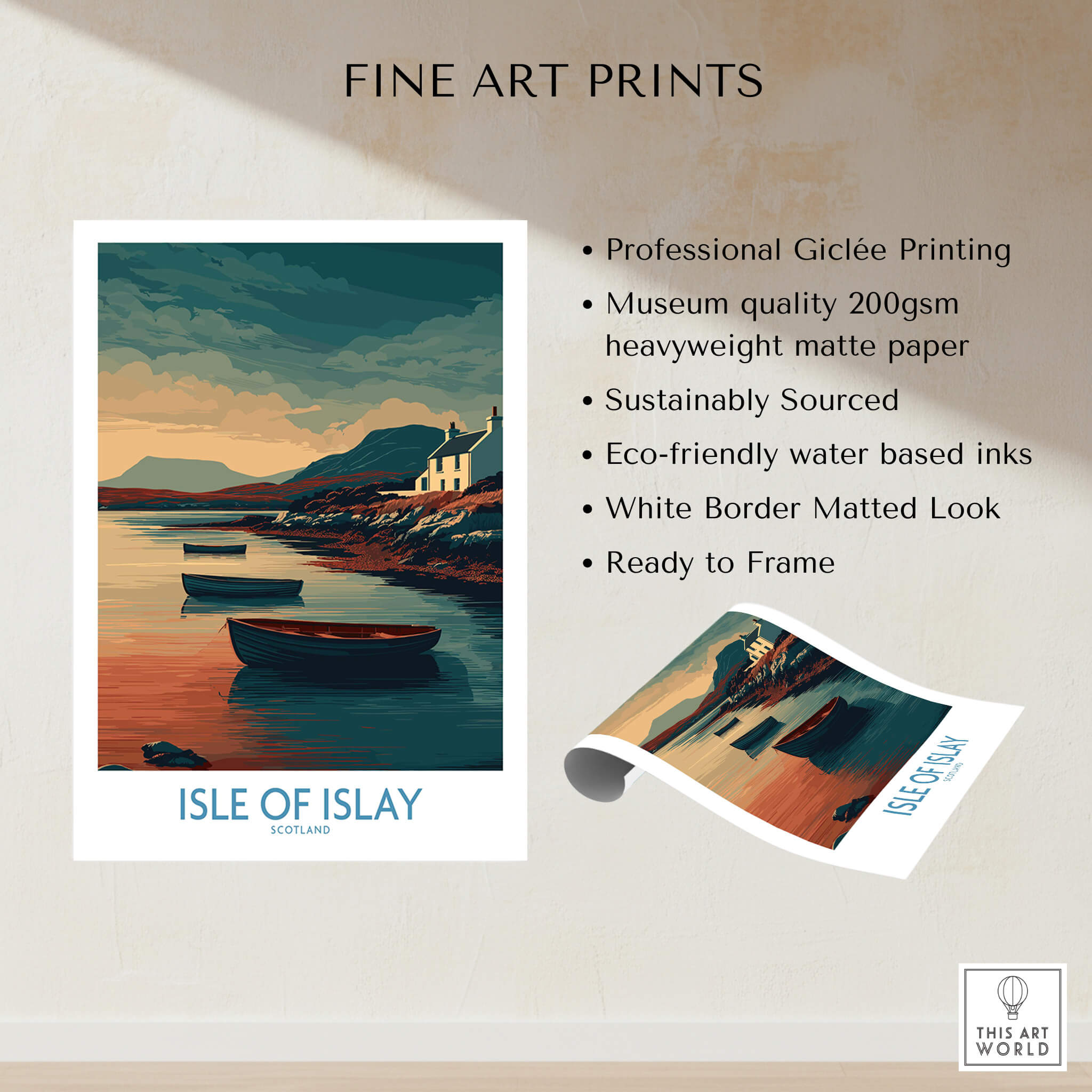 Isle of Islay Scotland Posters | Scottish Highland Seascape Canvas Print showcasing fine art prints features and quality.