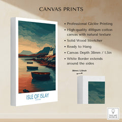 Isle of Islay Scotland Posters | Scottish Highland Seascape Canvas Print showcasing Giclée printing and quality details.