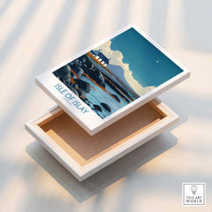 Isle of Islay Scotland Poster | Remote Scottish Coastal Scene Canvas Print displayed on a white canvas box.