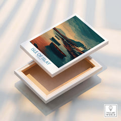 Isle of Islay Scotland Posters | Scottish Highland Seascape Canvas Print featuring vibrant artwork on a box.