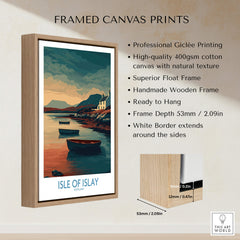 Isle of Islay Scotland Posters | Scottish Highland Seascape Canvas Print in a framed display with professional giclée printing.