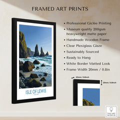 Isle of Lewis Scotland Poster | Dramatic Coastal Rock Canvas Print, framed art print showcasing dramatic coastal scenery.