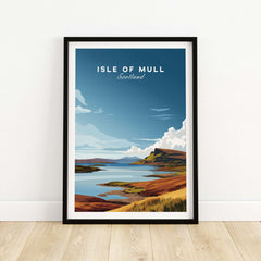 Isle of Mull Scotland Coastal Panorama Poster - Scottish Landscape Print showcasing stunning views.